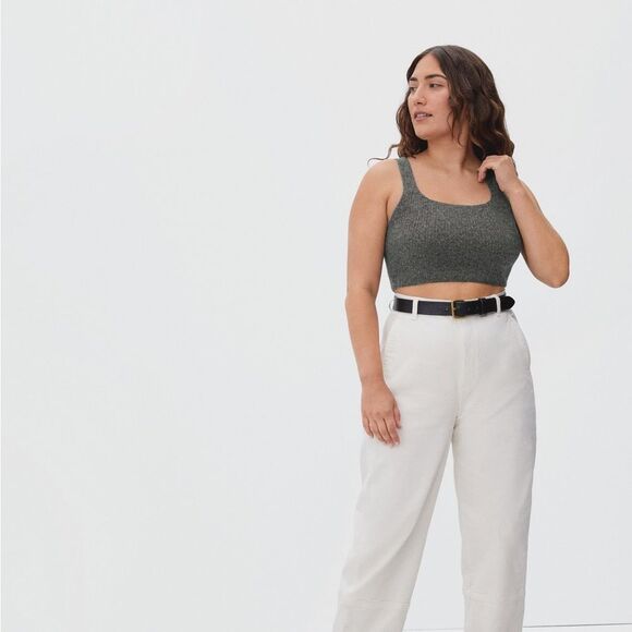 Everlane The Cozy-Stretch Tank In Heathered Charcoal Size Small Wool Blend NWT - Picture 5 of 8